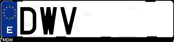 Matrícula española DWV, correspondiente al año 2006