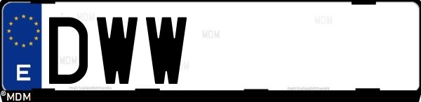 Matrícula española DWW, correspondiente al año 2006