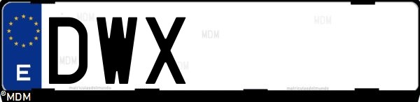 Matrícula española DWX, correspondiente al año 2006