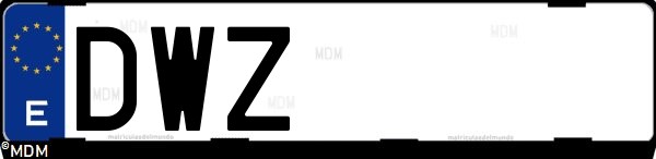 Matrícula española DWZ, correspondiente al año 2006