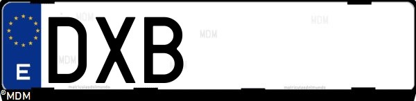 Matrícula española DXB, correspondiente al año 2006