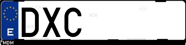 Matrícula española DXC, correspondiente al año 2006