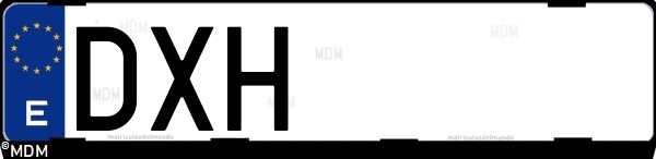 Matrícula española DXH, correspondiente al año 2006
