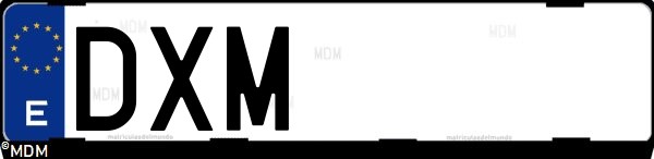 Matrícula española DXM, correspondiente al año 2006