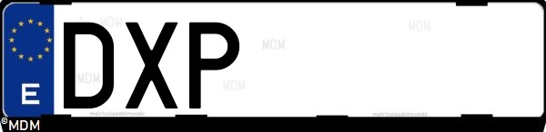 Matrícula española DXP, correspondiente al año 2006