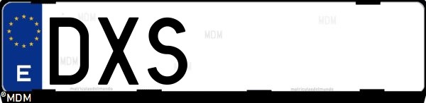 Matrícula española DXS, correspondiente al año 2006