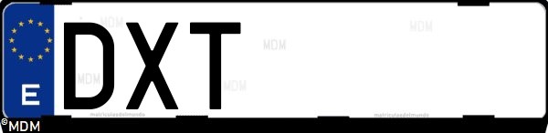 Matrícula española DXT, correspondiente al año 2006