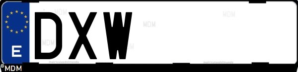 Matrícula española DXW, correspondiente al año 2006