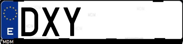 Matrícula española DXY, correspondiente al año 2006