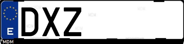Matrícula española DXZ, correspondiente al año 2006