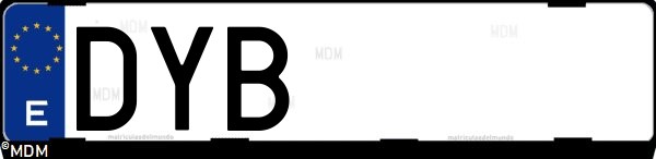 Matrícula española DYB, correspondiente al año 2006