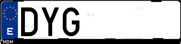Matrícula española DYG, correspondiente al año 2006
