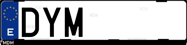 Matrícula española DYM, correspondiente al año 2006