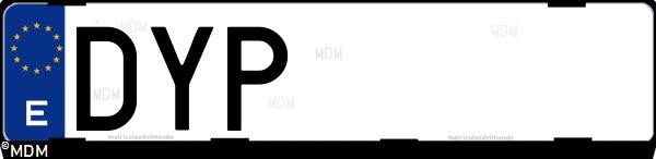 Matrícula española DYP, correspondiente al año 2006