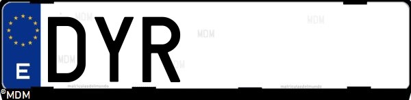 Matrícula española DYR, correspondiente al año 2006
