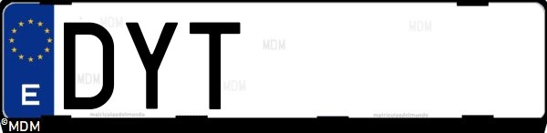 Matrícula española DYT, correspondiente al año 2006