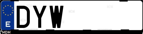 Matrícula española DYW, correspondiente al año 2006