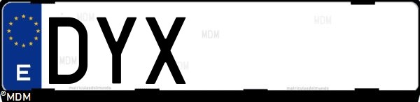 Matrícula española DYX, correspondiente al año 2006