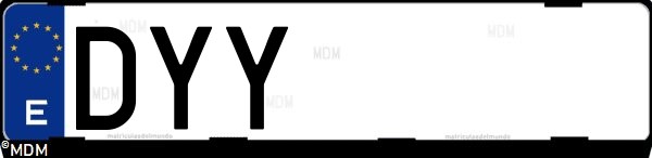 Matrícula española DYY, correspondiente al año 2006