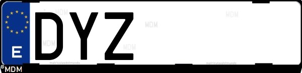 Matrícula española DYZ, correspondiente al año 2006