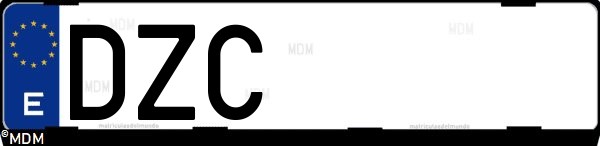 Matrícula española DZC, correspondiente al año 2006