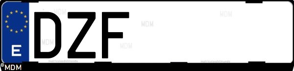Matrícula española DZF, correspondiente al año 2006