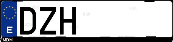 Matrícula española DZH, correspondiente al año 2006