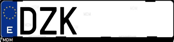 Matrícula española DZK, correspondiente al año 2006