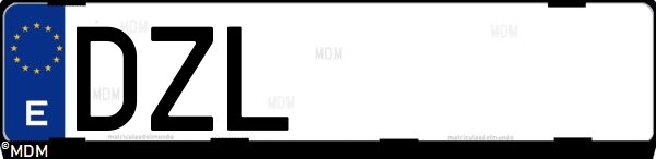 Matrícula española DZL, correspondiente al año 2006