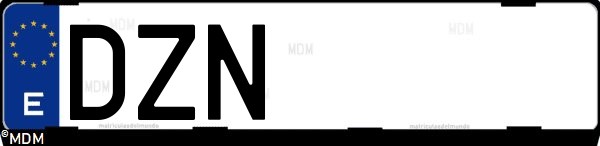 Matrícula española DZN, correspondiente al año 2006