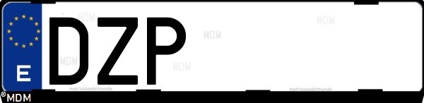 Matrícula española DZP, correspondiente al año 2006