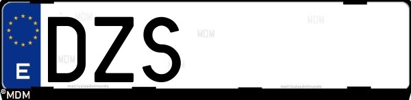 Matrícula española DZS, correspondiente al año 2006