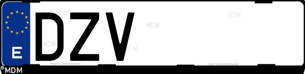 Matrícula española DZV, correspondiente al año 2006
