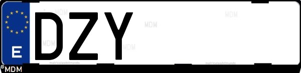 Matrícula española DZY, correspondiente al año 2006