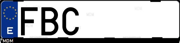 Matrícula española FBC, correspondiente al año 2006