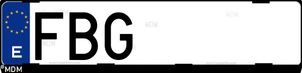 Matrícula española FBG, correspondiente al año 2006