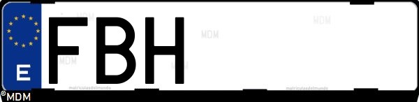 Matrícula española FBH, correspondiente al año 2006