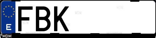 Matrícula española FBK, correspondiente al año 2006