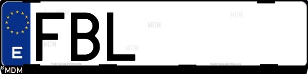Matrícula española FBL, correspondiente al año 2006