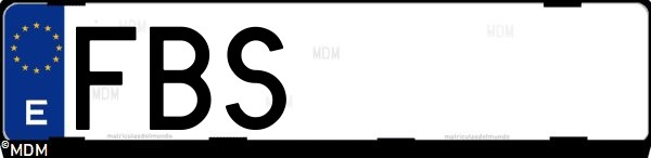 Matrícula española FBS, correspondiente al año 2006