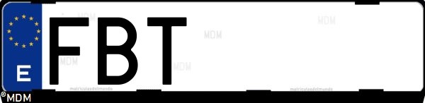 Matrícula española FBT, correspondiente al año 2006