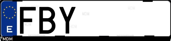 Matrícula española FBY, correspondiente al año 2006