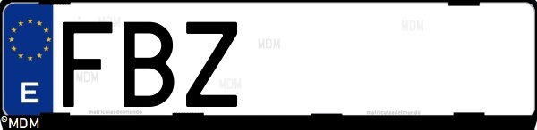 Matrícula española FBZ, correspondiente al año 2006