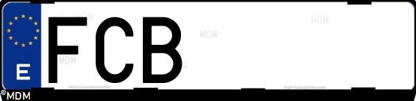 Matrícula española FCB, correspondiente al año 2006