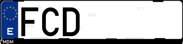 Matrícula española FCD, correspondiente al año 2006