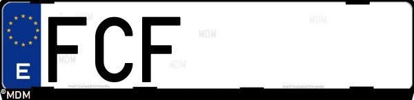 Matrícula española FCF, correspondiente al año 2006