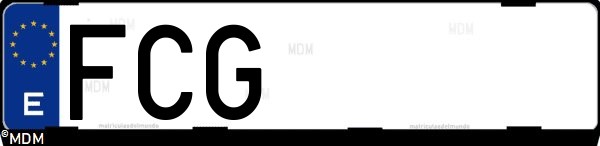 Matrícula española FCG, correspondiente al año 2006