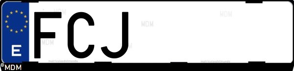 Matrícula española FCJ, correspondiente al año 2006