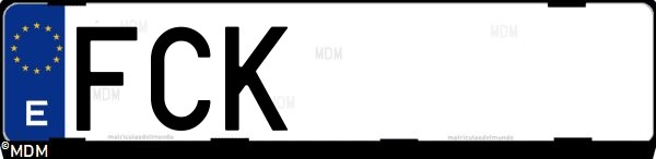 Matrícula española FCK, correspondiente al año 2006