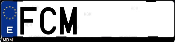Matrícula española FCM, correspondiente al año 2006